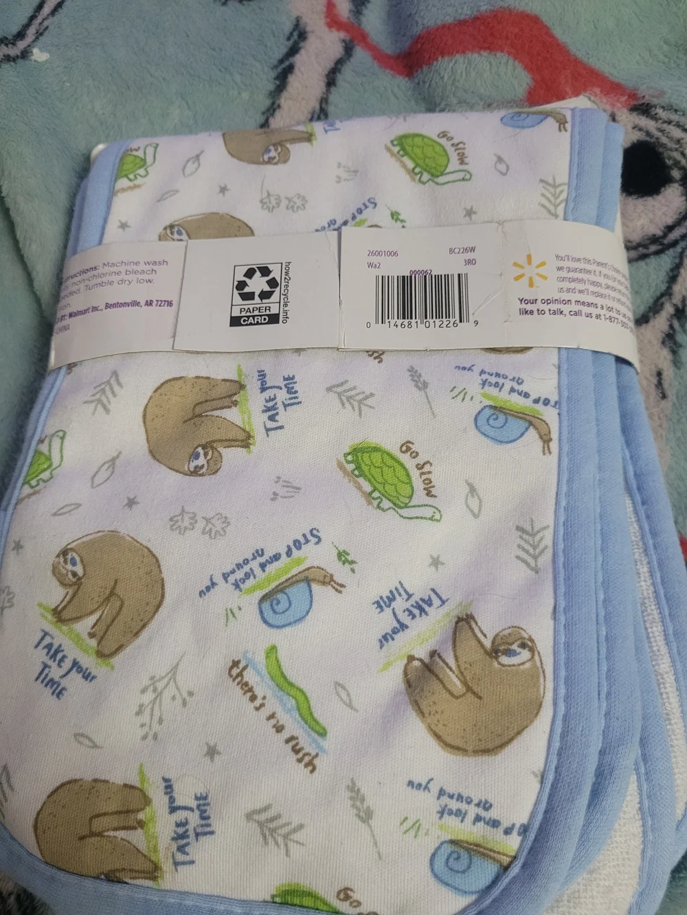 Blue Infant Burp Cloths - 3 Pack